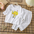 Kids' 100% cotton loungewear set - lightweight, breathable, three-quarter sleeve, air conditioning suit for boys and girls, baby summer long-sleeve pajamas