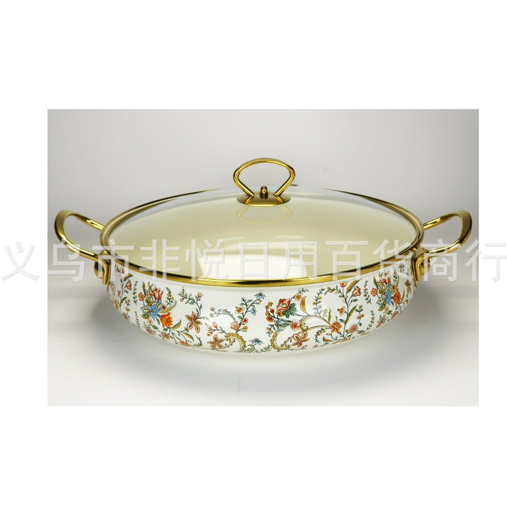 Hot-selling enamel soup pot and seafood pot for cross-border e-commerce, direct from the manufacturer. cast iron with a painted finish, perfect for home kitchens. sold individually
