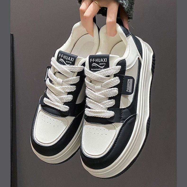 Popular little white shoes women's spring and autumn 2024 new shoes versatile thick baseplate shoes heightening ins sports shoes