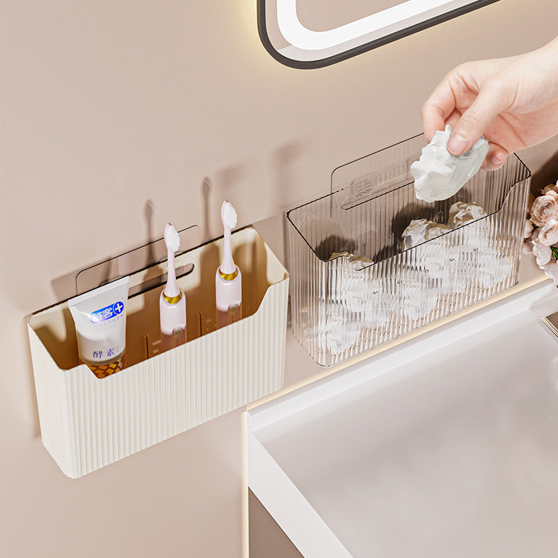 Bathroom storage rack, punch-free toothpaste and toothbrush storage, washbasin wall-mounted comb, razor, compartment storage tube