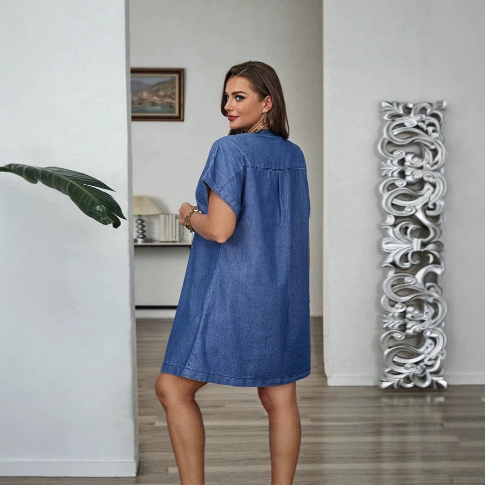 casual fashion trendy cross-border european and american  summer new plus size v-neck women's dress