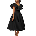 D3329 independent station fashioneleganteleganceruffles large skirt banquet dress cross-border evening party dress