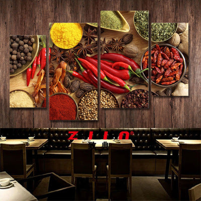 Hotel decorative painting hot pot restaurant box hanging painting creative restaurant barbecue shop seasoning wall background mural