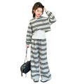 Girls' spring/autumn striped outfit -  new style - trendy hooded sweatshirt and pants set for girls (sizes for mid-to-large children)