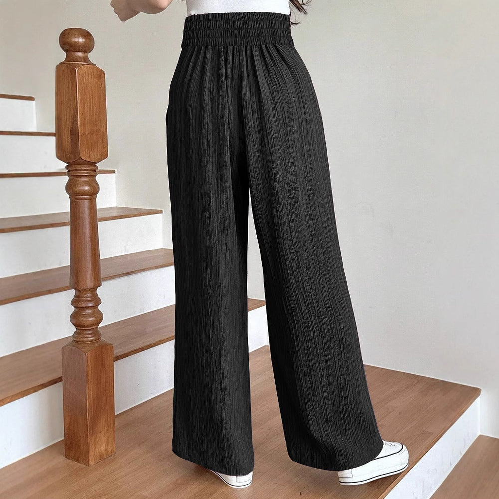 Ice silk pants trendyhigh waistpleatedloose pantssummer thin style draped sun protection anti-mosquito chiffon looseslimming lookmop