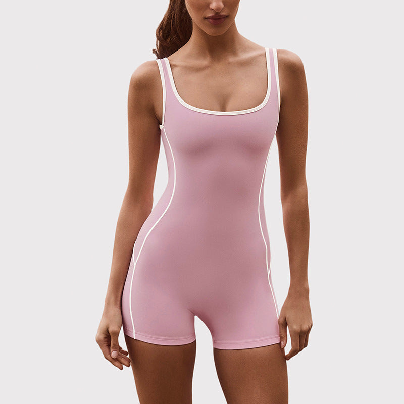 sleeveless long and short one-piece yoga wear running sports fitness low-intensity training wear pilates one-piece