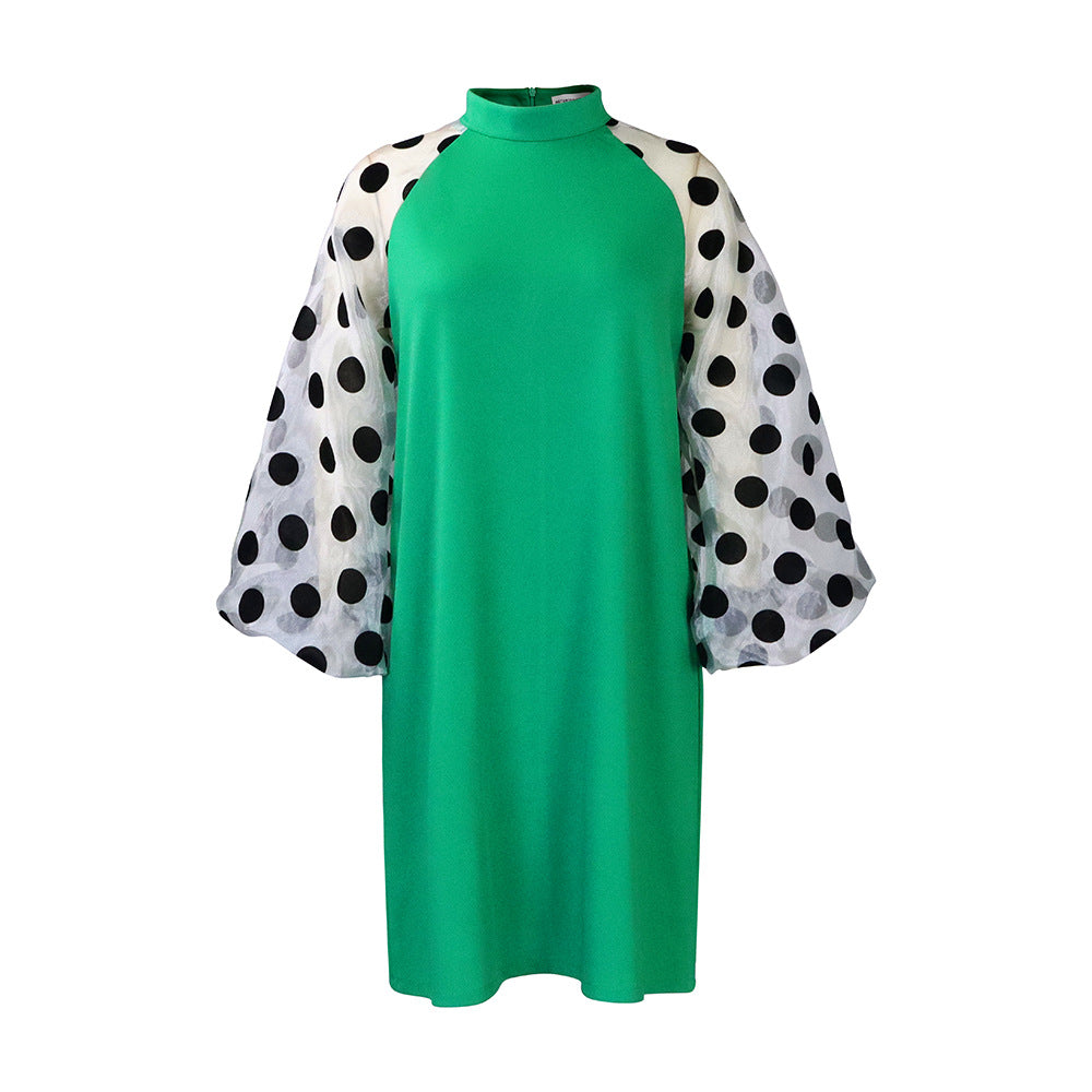 D3203 cross-border fashion women's dress - european & american  style, african-inspired, loose fit, mesh panel, export quality