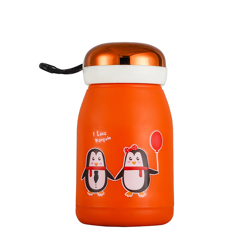 Cartoon penguin cup - portable tumbler, high-value glass cup, promotional advertising gift, customizable with logo printing