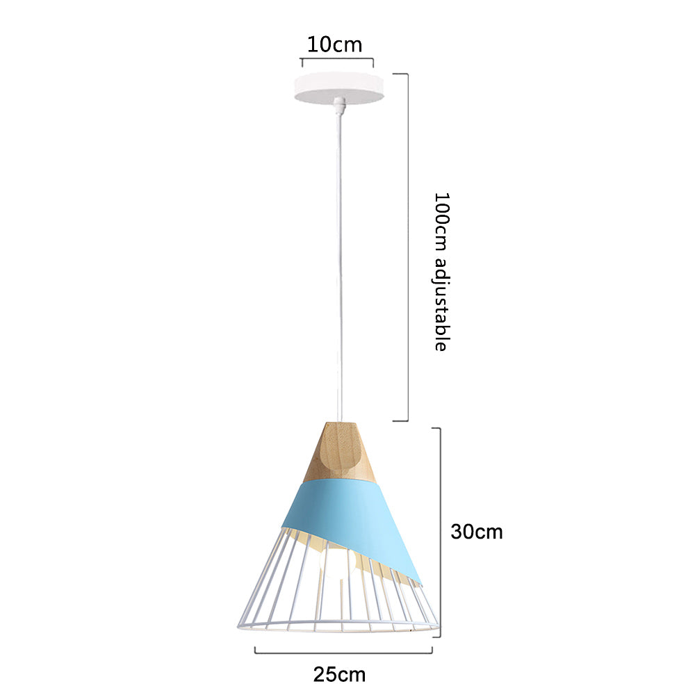 Creative home lighting Nordic modern simple dining room living room bedroom study wood cone horn wrought iron chandelier
