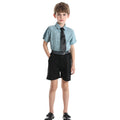 boys' summer floral suit, new kids' stylish short-sleeved floral shirt with trendy tie, baby formal wear