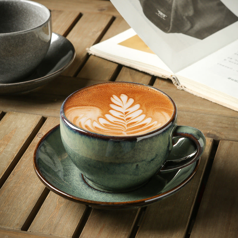 Kiln-turned coffee cup suit mug retro office water cup japanese breakfast cup good-looking ceramic tea cup