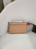 Lp19 genuine leather lunch box bag new arrival gigi same style kelly bag pebbled cowhide satchel bag simple shoulder bag for women