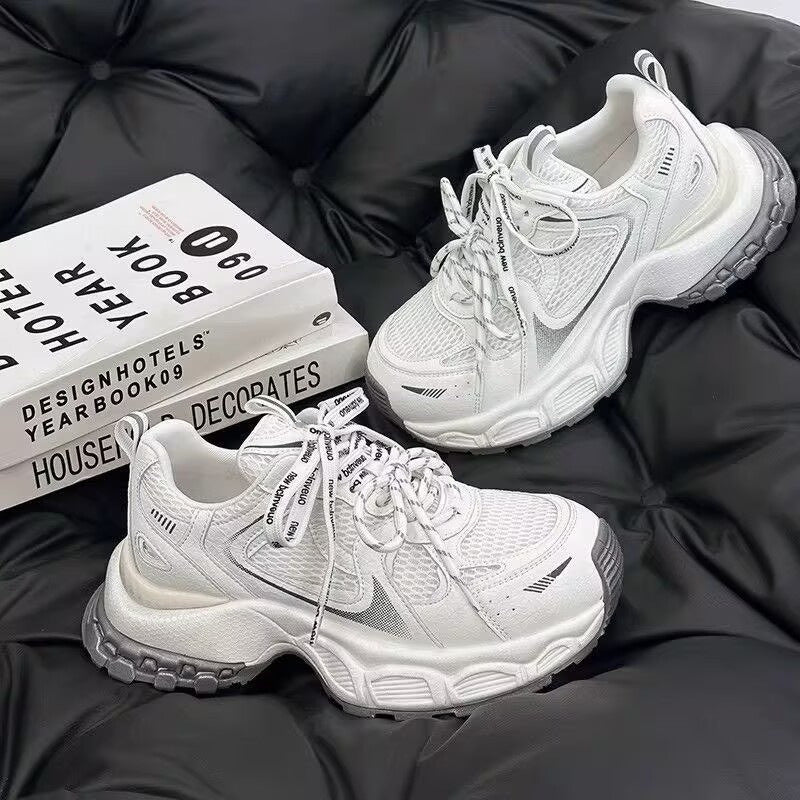 Thick sole heightened dad shoes women's 2026new arrivalspring sports casual shoes best selling petites mesh women's shoes