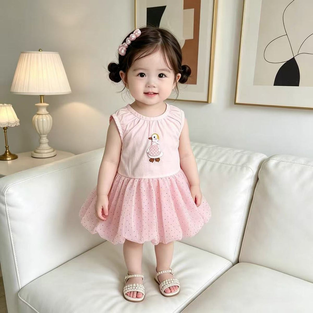 Summernew arrival style k-stylegirl summer dress kidsbowsoutwear flower bud baby cartoon skirt