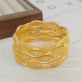 Middle eastern elegant fashion women's openwork carved gold-plated bangle, bohemian christmas style, sister's gift, wedding present
