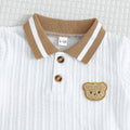 Children's clothing white polo shirt + brown shorts fashioncasualtwo-piece set