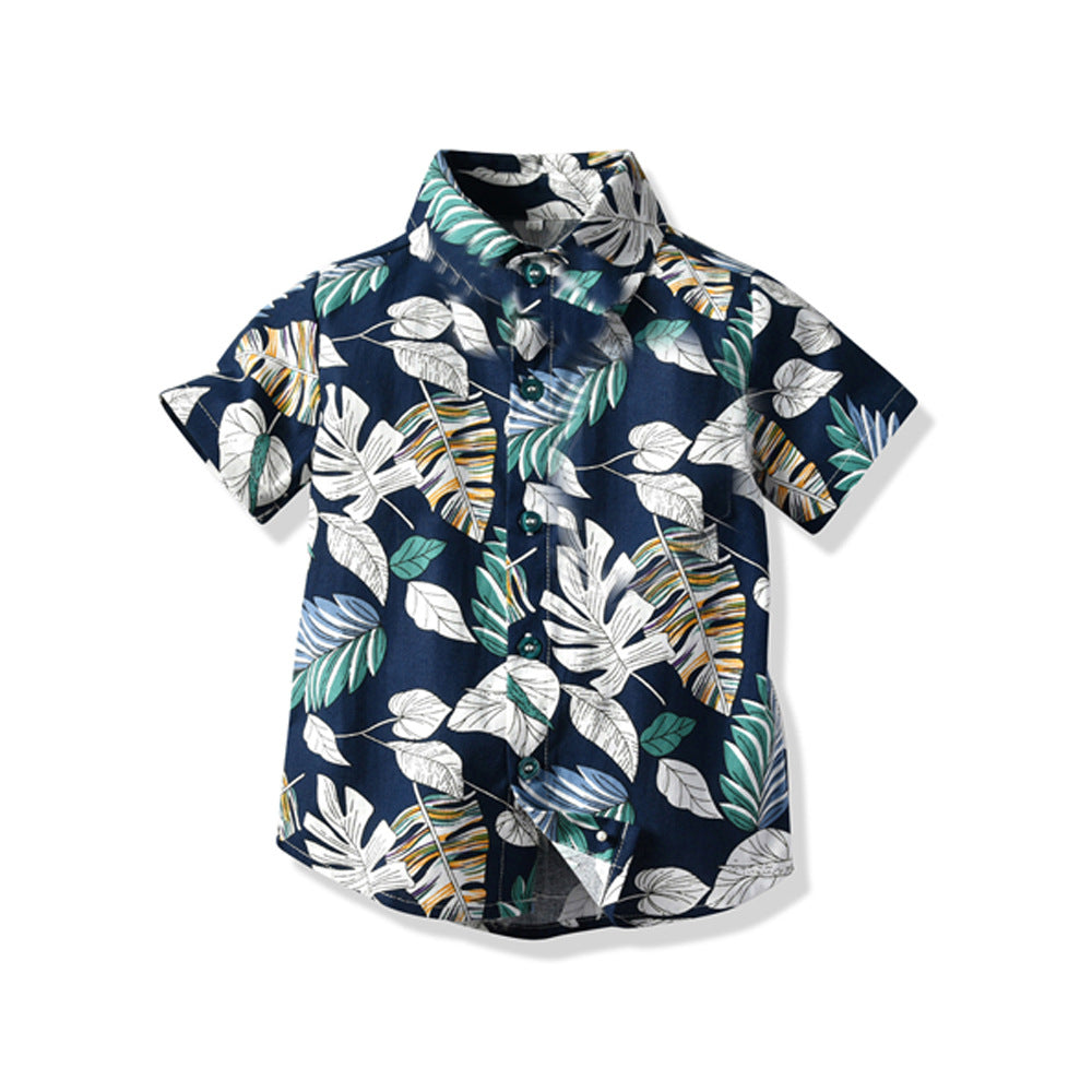 Wholesale children's printed shirts direct from the source: new summer beach style hawaiian vacation short-sleeve shirts