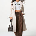 fashion cross-border american corduroy loose pants high waist drawstring loosemoppants