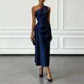 european and american cross-border women's fashion: new high-end, light luxury, pleated, waist-cinching evening gown dress for women
