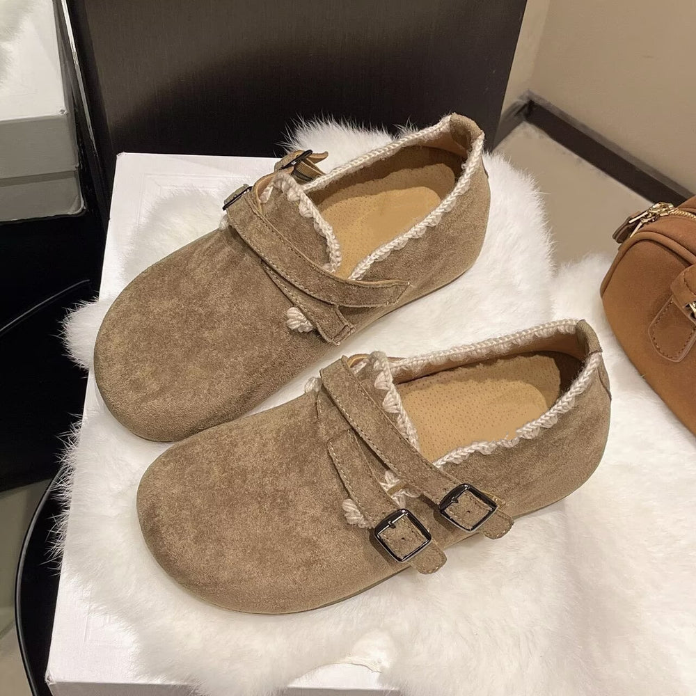 2026 trendy platform hidden heel all-over birkenstock-style women's spring new arrivals - perfect for spring, wear with skirts, lace-trimmed casual flats