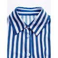code new arrival  women's original loosestripeslong sleeves lapel dress