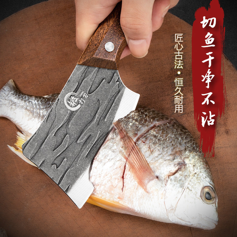 Household kitchen knife solid wood handle kitchen multi-function knife for home food supplement fruit knife sharp forged fish knife