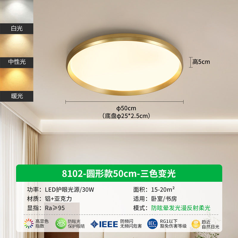 Zhongshan lamps led ultra-thin living room light hall main light without stroboscopic high display finger anti-blue light eye protection ceiling light