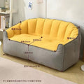Light gray + yellow [enlarged double seat top quality snowflake velvet]