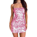 2025 european and american cross-border women's sequin cami dress - party, prom, and clubwear - spicy backless mini bodycon dress