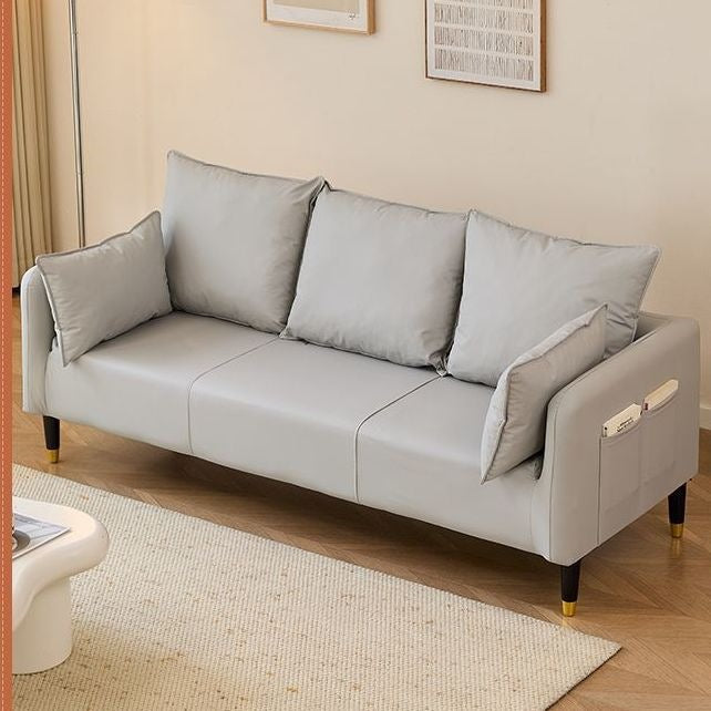 Sofa small apartment cat scratching leather rental house casual modern apartment bedroom double three-person sofa clothing store