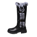 exportwinter suede knight boots fur snow boots women's plus sizethick soleknee high boots thick heel heattech cotton shoes