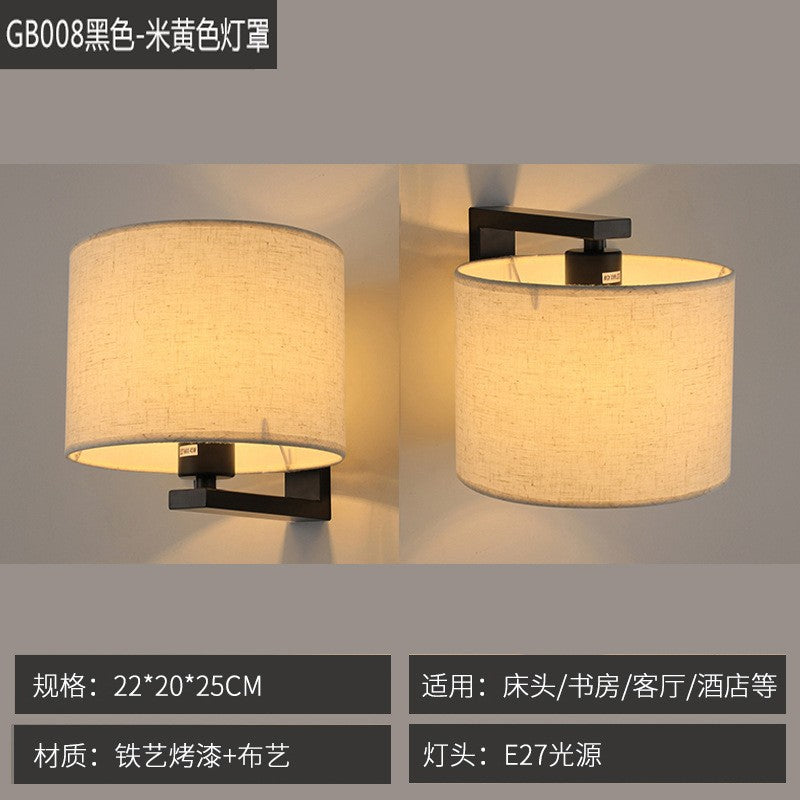 Wall lamp popularcasual up and down adjustment installation room reading master bedroom bedside lamp normcore fabric lampshade led lamp