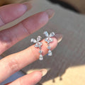 Exquisite bowknot teardrop zircon stud earrings: minimalist, unique, and chic. a touch of luxury for the modern woman