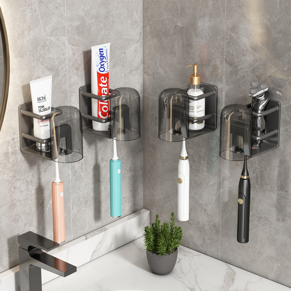 Toothbrush shelf, shelf, no punching, bathroom wall-mounted mouthwash cup, tooth cup hanger, electric toothbrush storage rack