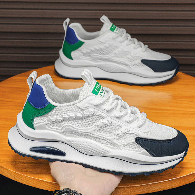 Men's shoes 2026 spring new mesh men's sneakers breathable casual comfortable versatile soft sole aglet shoes