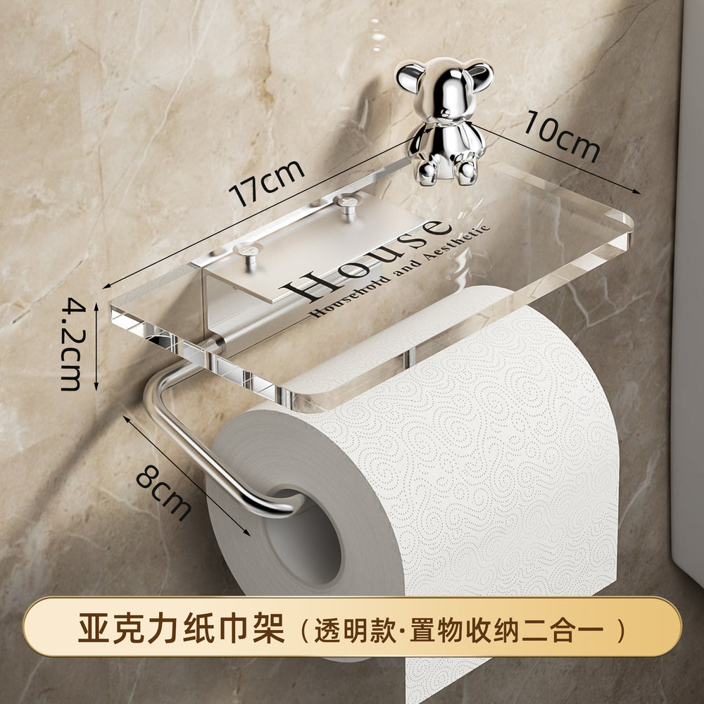 Acrylic roll paper holder toilet paper holder storage rack cross-border exclusive free labeling bathroom storage rack paper holder