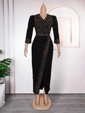 autumn new arrivals: -style women's v-neck fashion dress - elegant, european & american, plus size, and african-inspired