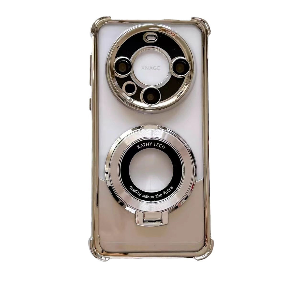 Suitable for huawei honor magic7pro magnetic holder mobile phone case mate80 electroplated four corners p80pro hard case