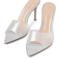2026 summer transparent pvc stiletto heel slippers women's european and american style pointed toe open toe sandals women's shoes leg-lengthening