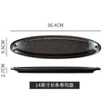 Japanese creative large long sushi plate oval plate sushi sashimi plate day-shaped plate restaurant wine business plate