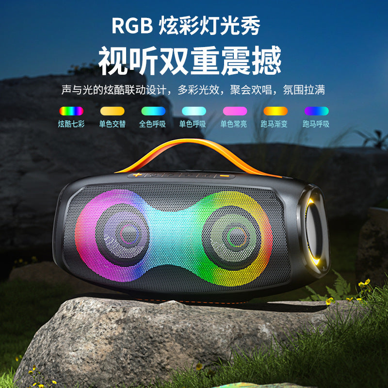 New wireless bluetooth speaker - outdoor waterproof portable 60w subwoofer with rgb lighting