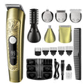 New digital display multifunctional 5-in-1 hair clipper - home use, full body washable, salon-grade shaver, electric hair trimmer, metal construction