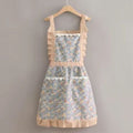 Apron female kitchen for home anti-fouling and stain-resistant work cute k-style princess floral waistband new arrival canvas