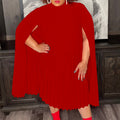 C8546 european and american women's clothing  new fashion elegant cape loose pleated plus size african dress