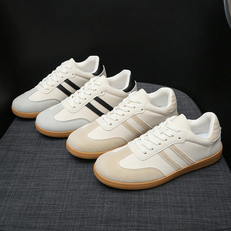 Women's german army trainers (gats) - 2026 summer new arrival: breathable white sneakers, korean style, versatile flat sole, athletic casual skate shoes, single shoes
