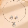 [titanium steel] necklace women's heart high-end versatile cross-border pendant earrings light luxury clavicle chain earrings jewelry wholesale