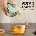 Crystal glaze travel tea set suit one pot two cups camping kung fu tea set gift portable quick cup sancai covered bowl