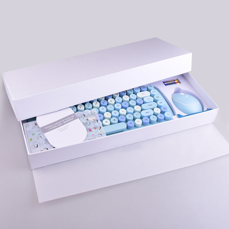 FVM1 wireless punk keyboard and mouse set avocado green girl gift box office wireless keyboard and mouse set wholesale