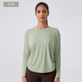 New women's yoga top - barely there feel, loose fit, long sleeve t-shirt - quick dry, breathable, training, running, fitness apparel daw187
