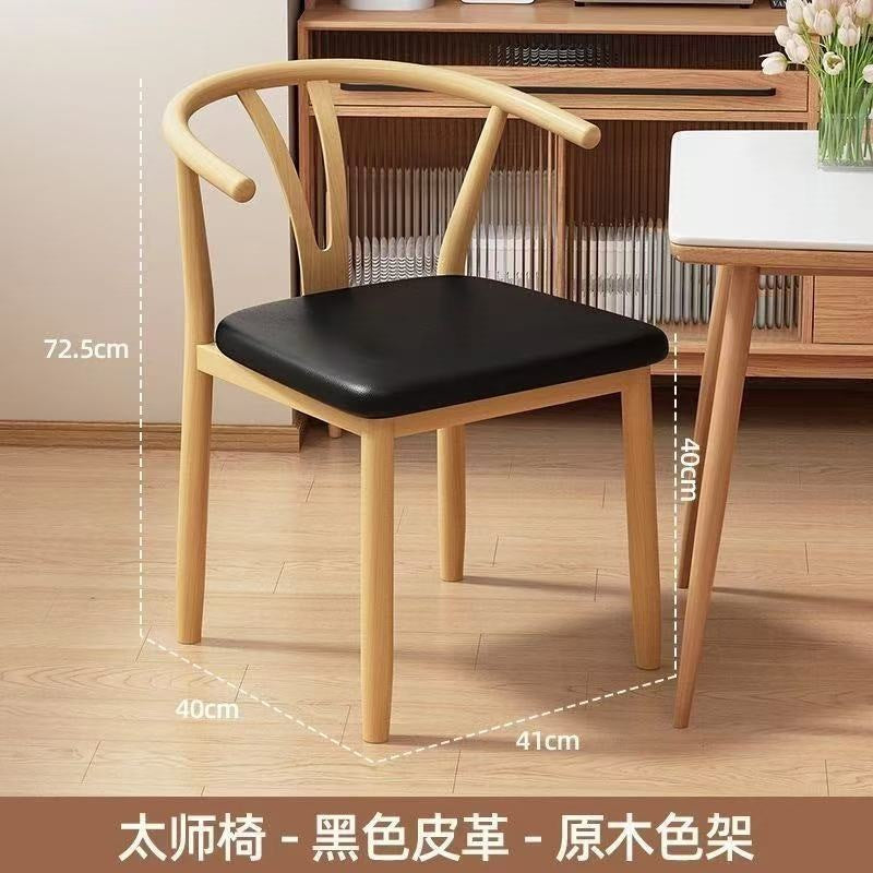 Taishi chair back chair for home dining chair modern casual commercial dining table horn restaurant stool backrest iron tea chair